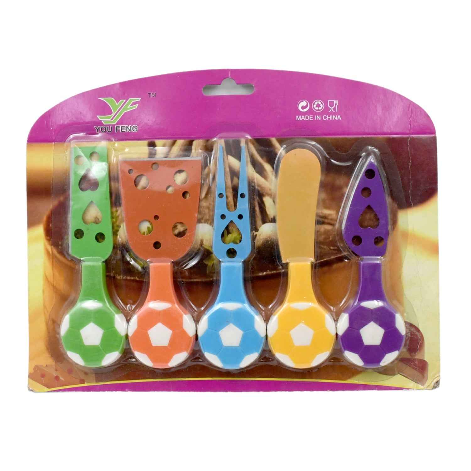 Cheese Knife Set – Stainless Steel Football Theme (5 Pcs) | Indo Glow