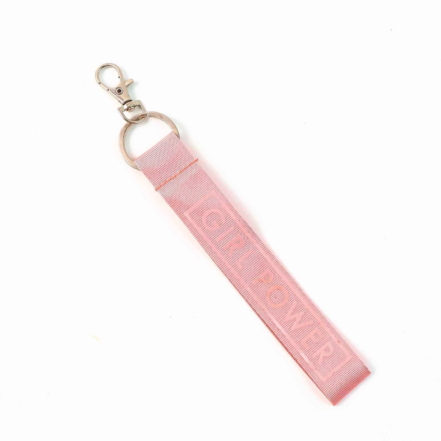 Girl Power Fabric Ribbon Keychain – Motivational & Durable Accessory