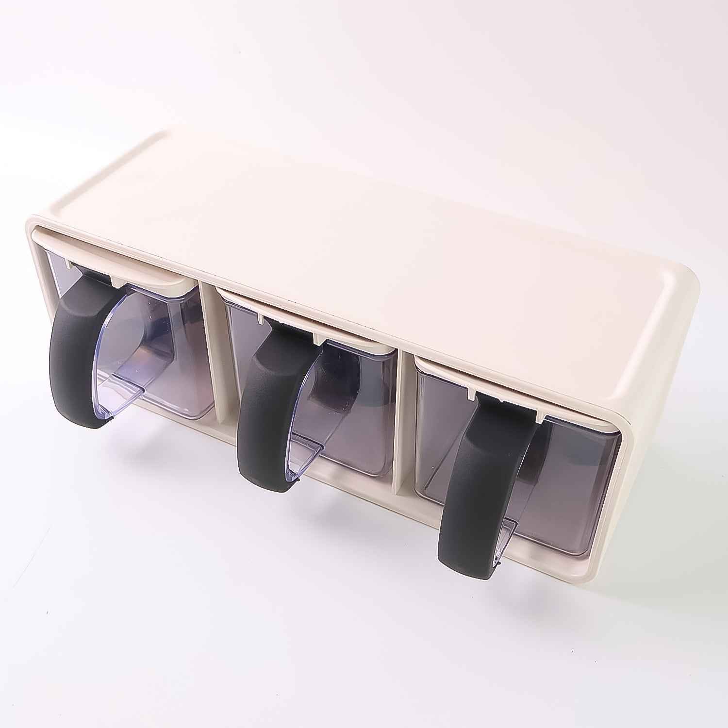 Modular Spice Storage Box Set – 3-Pc with Stand & Spoons