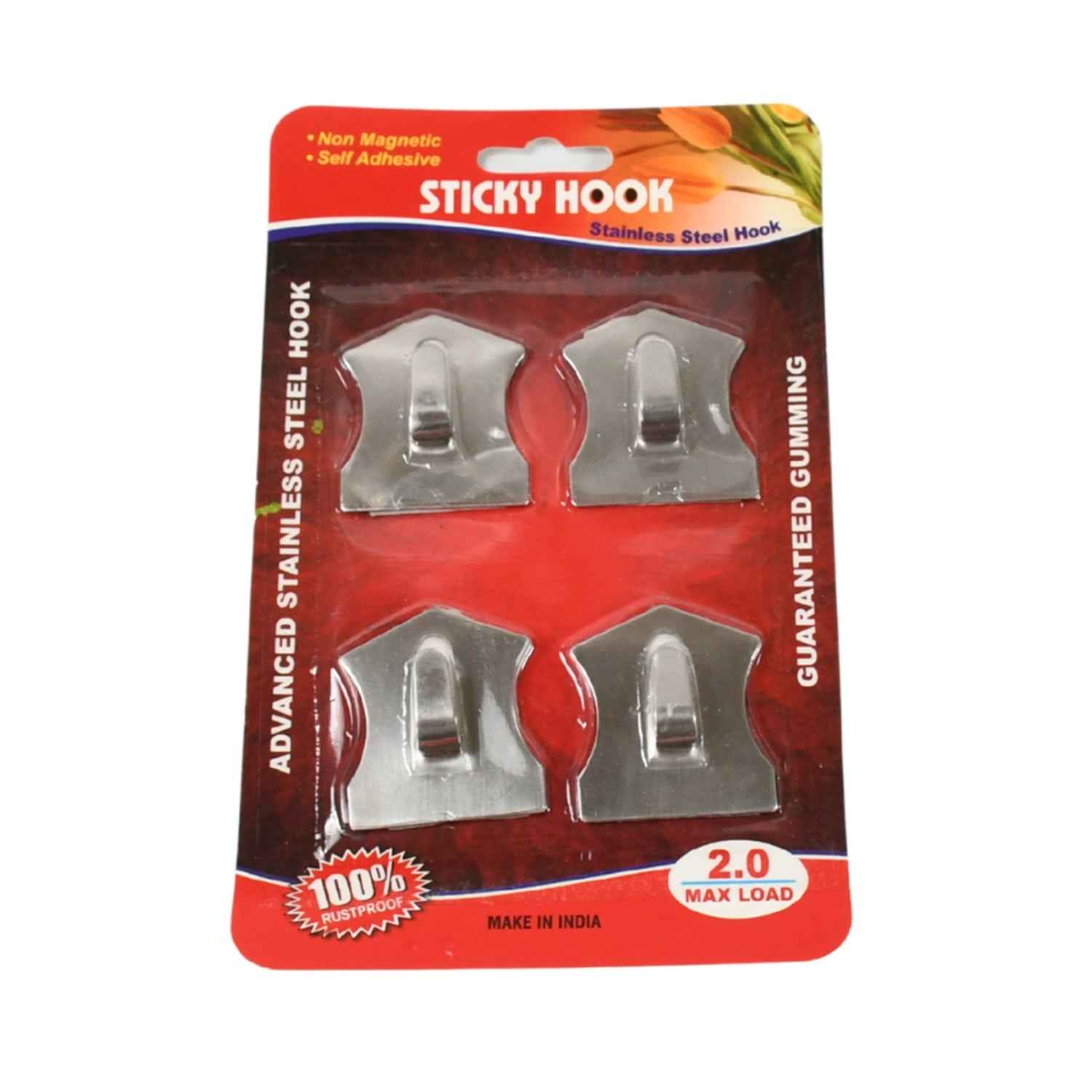 Self-Adhesive Hooks – Heavy Duty Stainless Steel | GlimmerHome