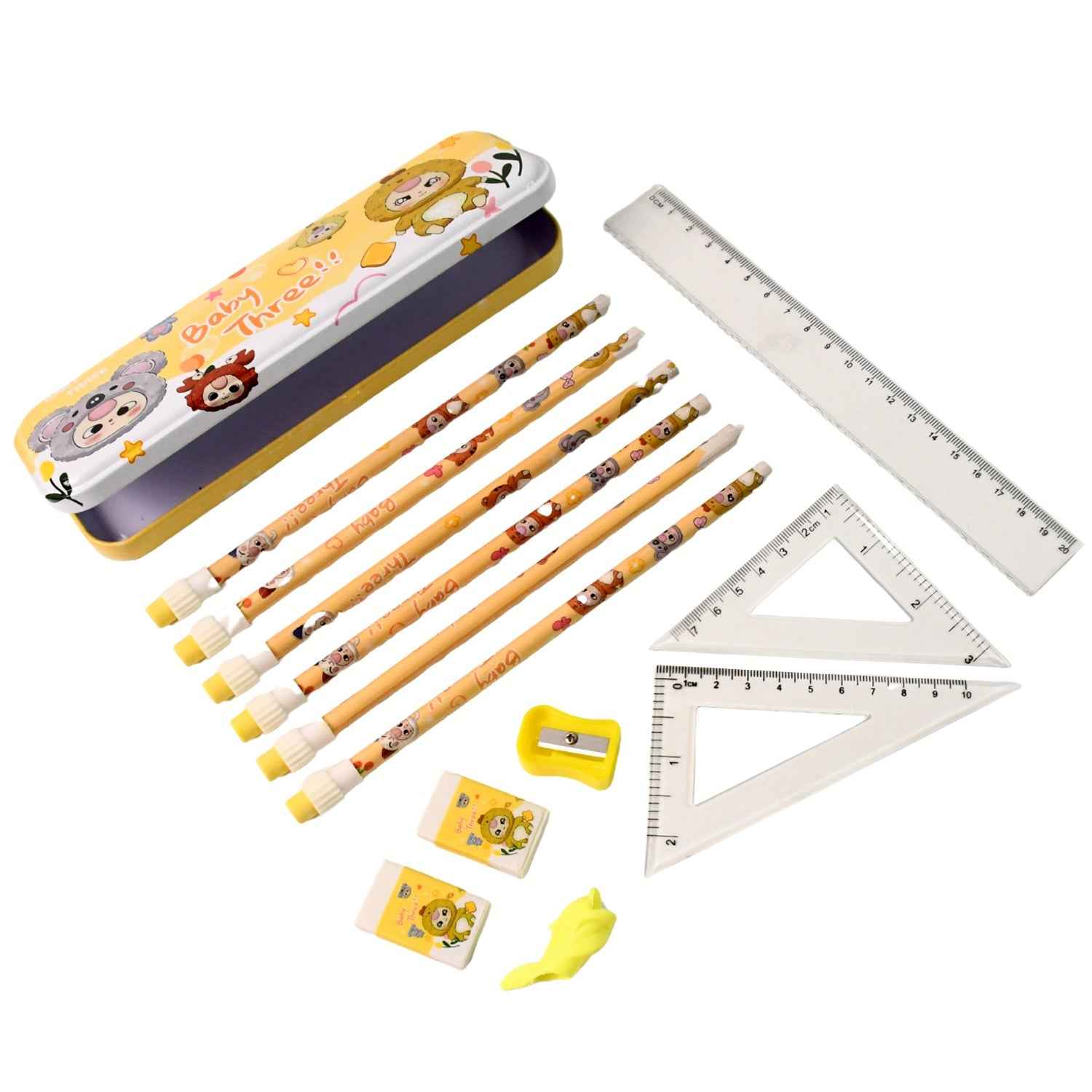 Kids Stationery Kit – 14-Piece Cartoon School Supplies Set