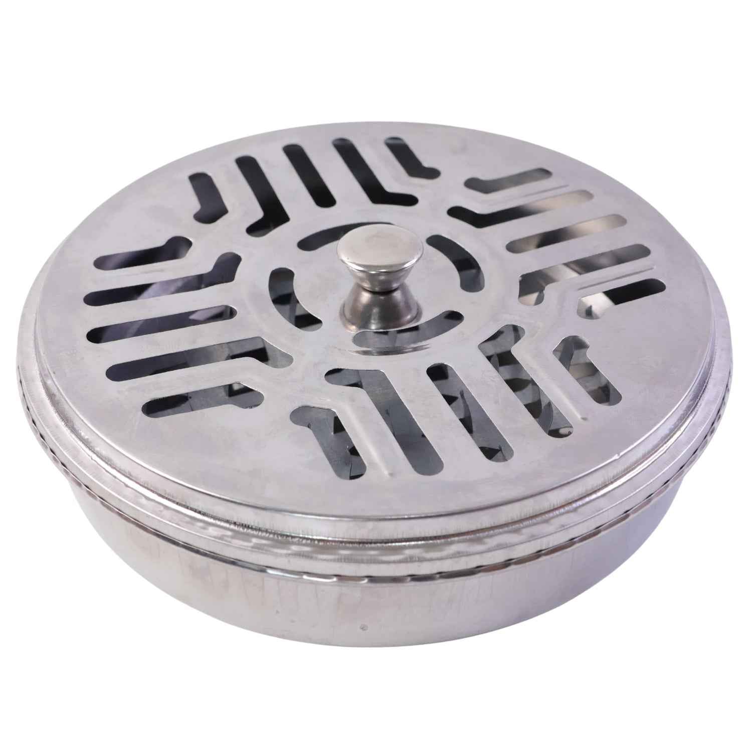 Mosquito Coil Stand – Stainless Steel Safe Burner with Vent Lid