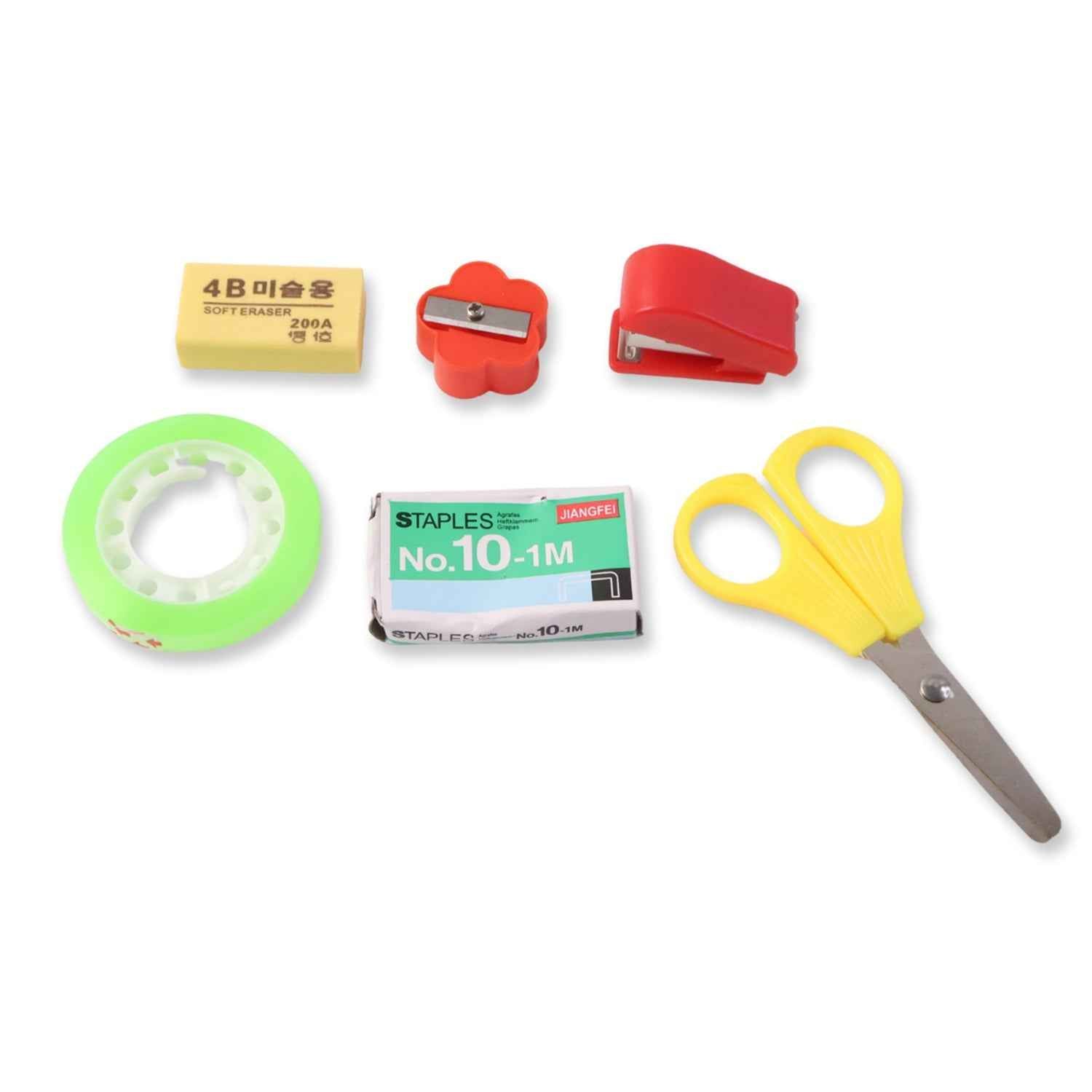6 in 1 Mini Stationery Kit – Compact Essential Student Set