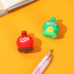 Bottle Shape Pencil Sharpener – 2-in-1 Eraser Set | JubileeJoy