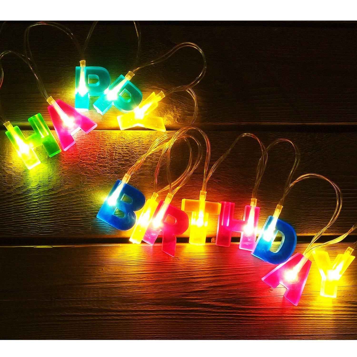 Happy Birthday LED String Lights – Battery Operated Multicolour | Indo Glow