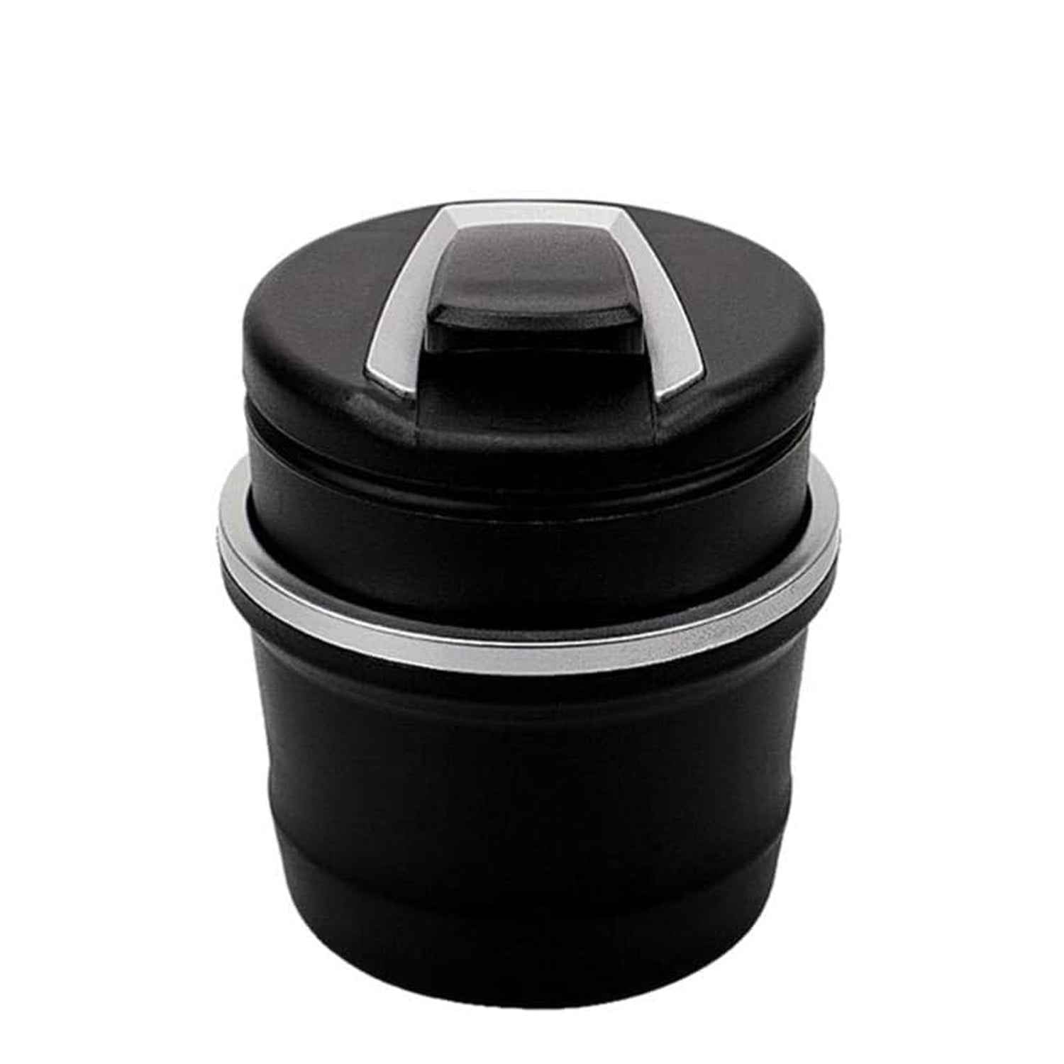Car Ashtray with Lid & Blue LED Light – Portable Smokeless Design