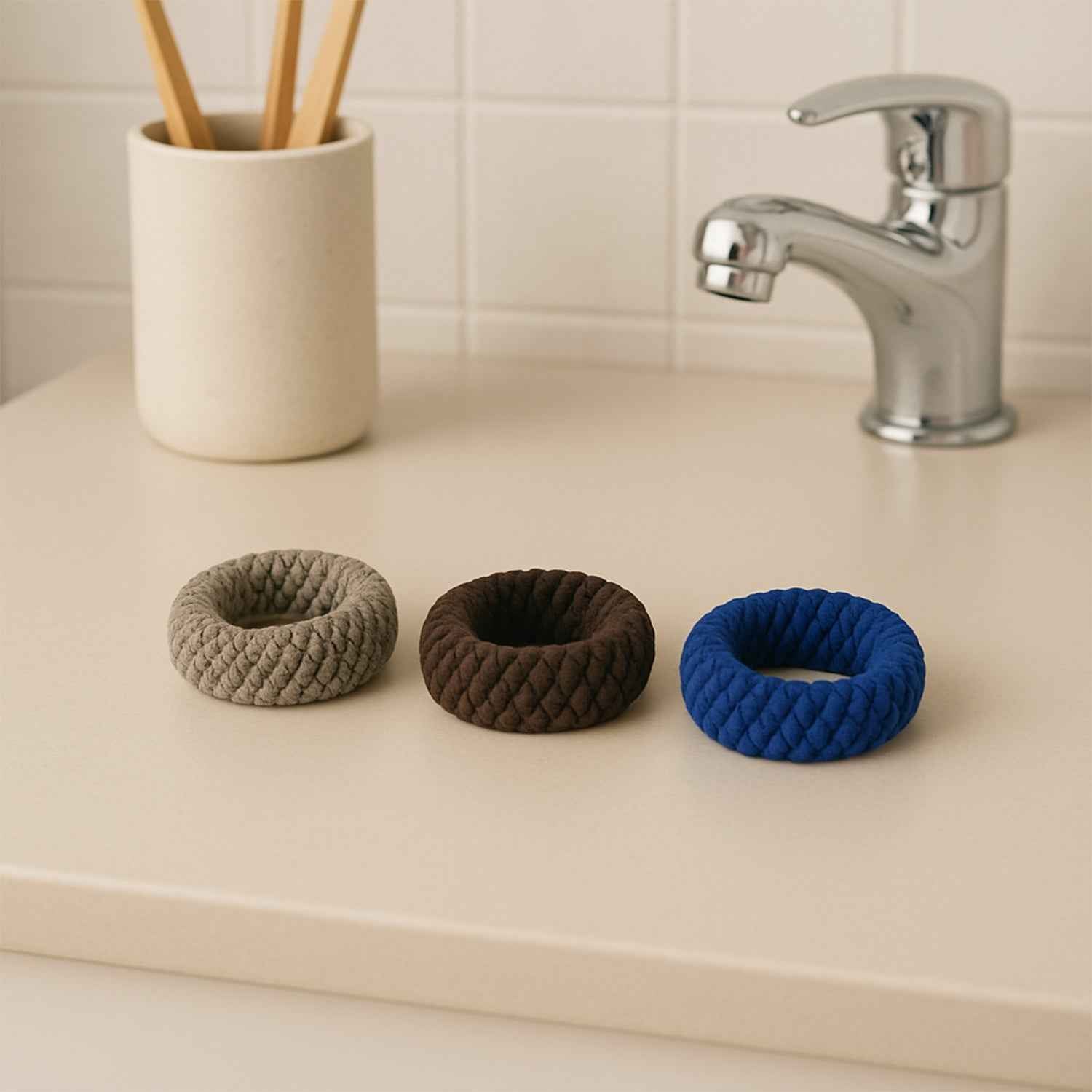 Tyre Shape Hair Bands – Multicolour, Secure Hold | Calm & Curl