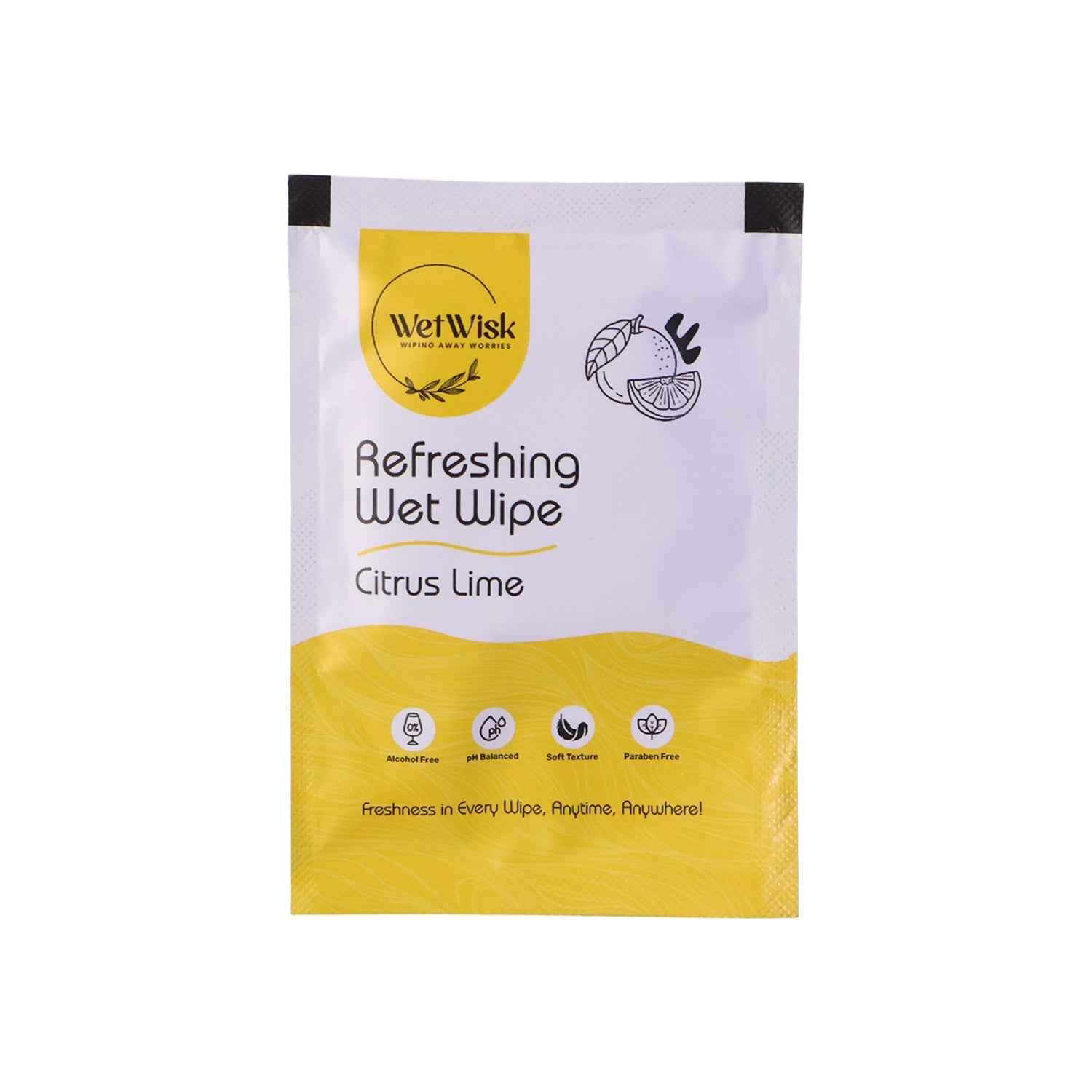 Citrus Lime Wet Wipes Ð Refreshing & Gentle Face, Hand & Body Cleansing