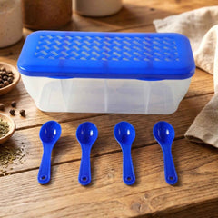 Airtight 4-Section Storage Container Ð Spice Jar with Spoons | Tidy Table