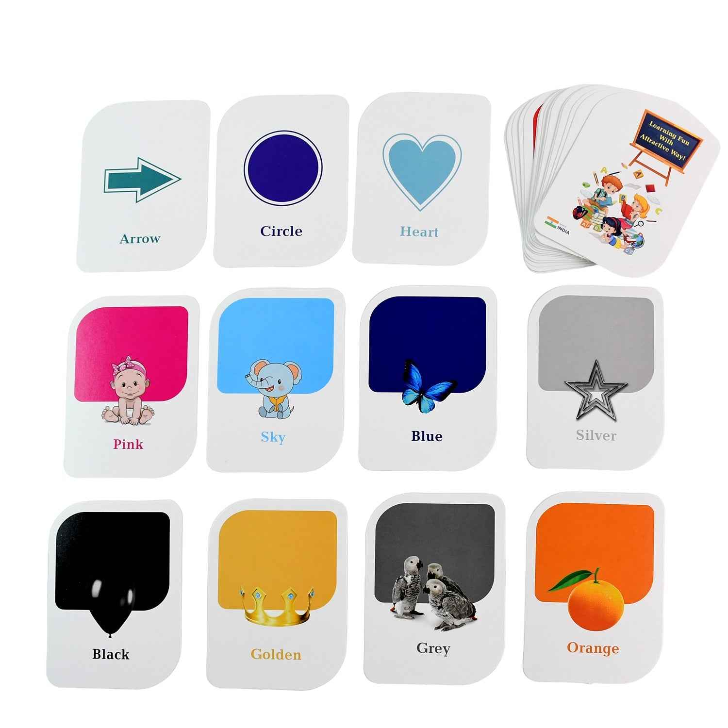 Color & Shape Flashcards – 32-Piece Early Learning Set for Toddlers