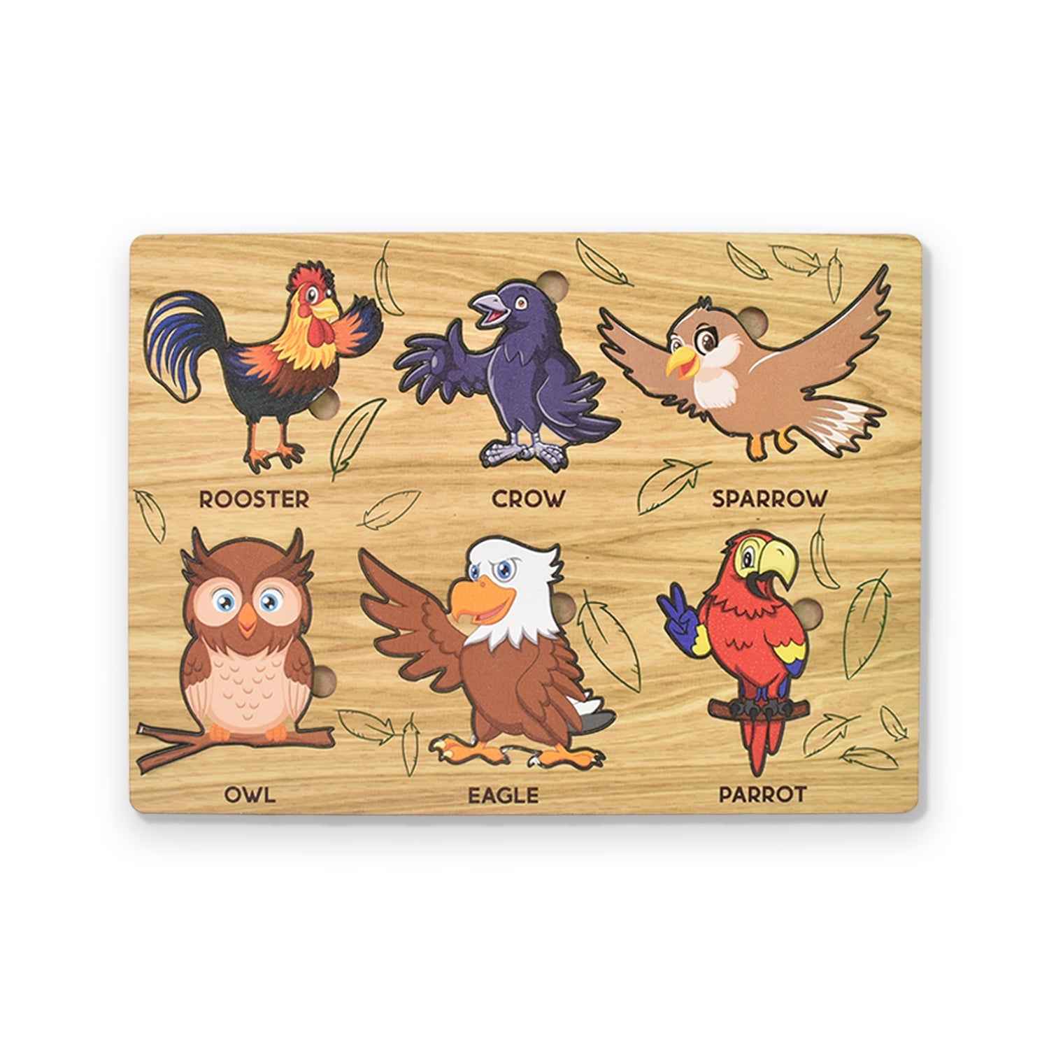 Wooden Bird Puzzle – Educational Board for Kids | Inventive Play