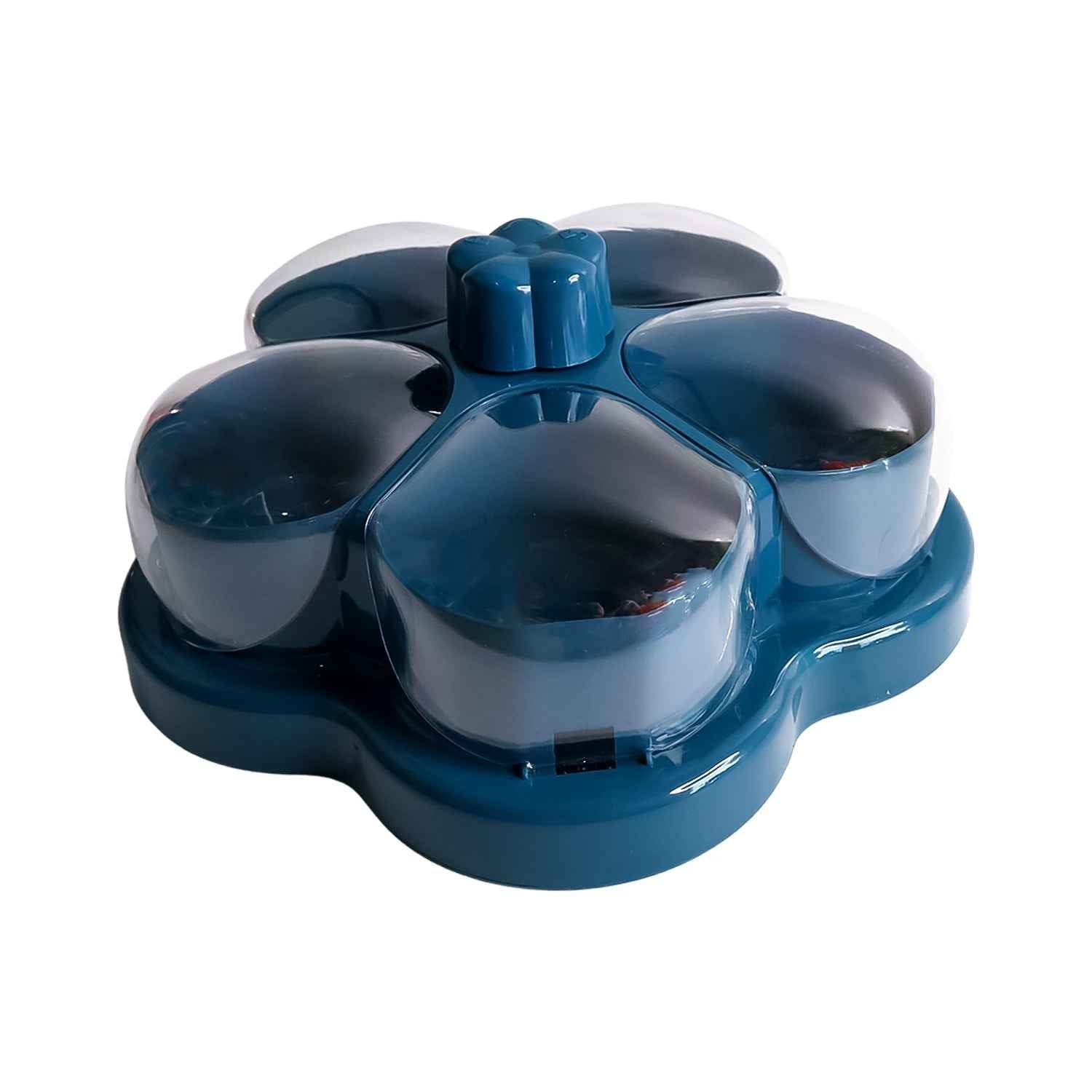 Lotus Shape Rotating Dry Fruit Snack Organizer – Multi-Compartment
