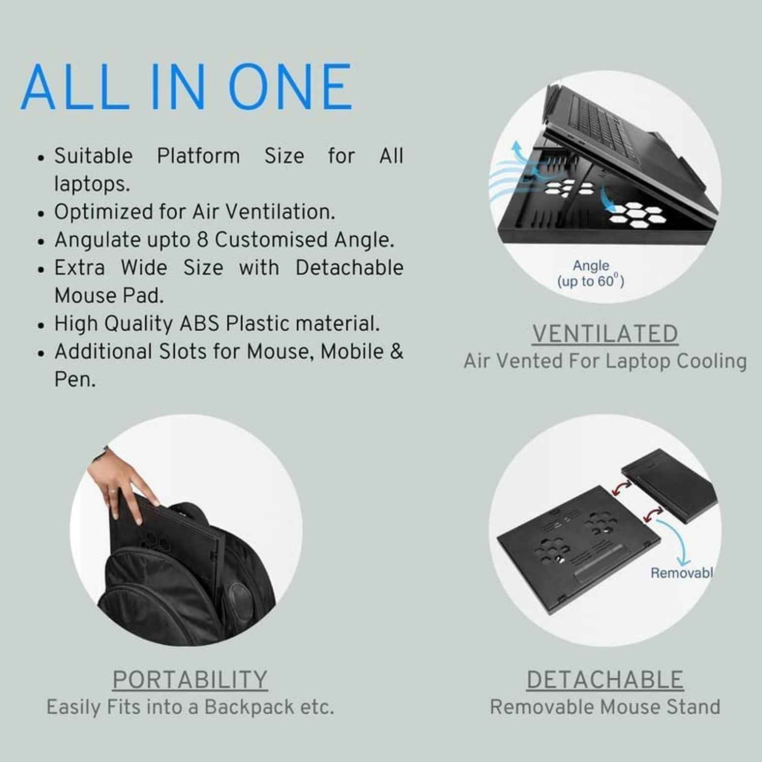 Foldable Laptop Stand – Ergonomic & Portable for Desks | Desk Crew