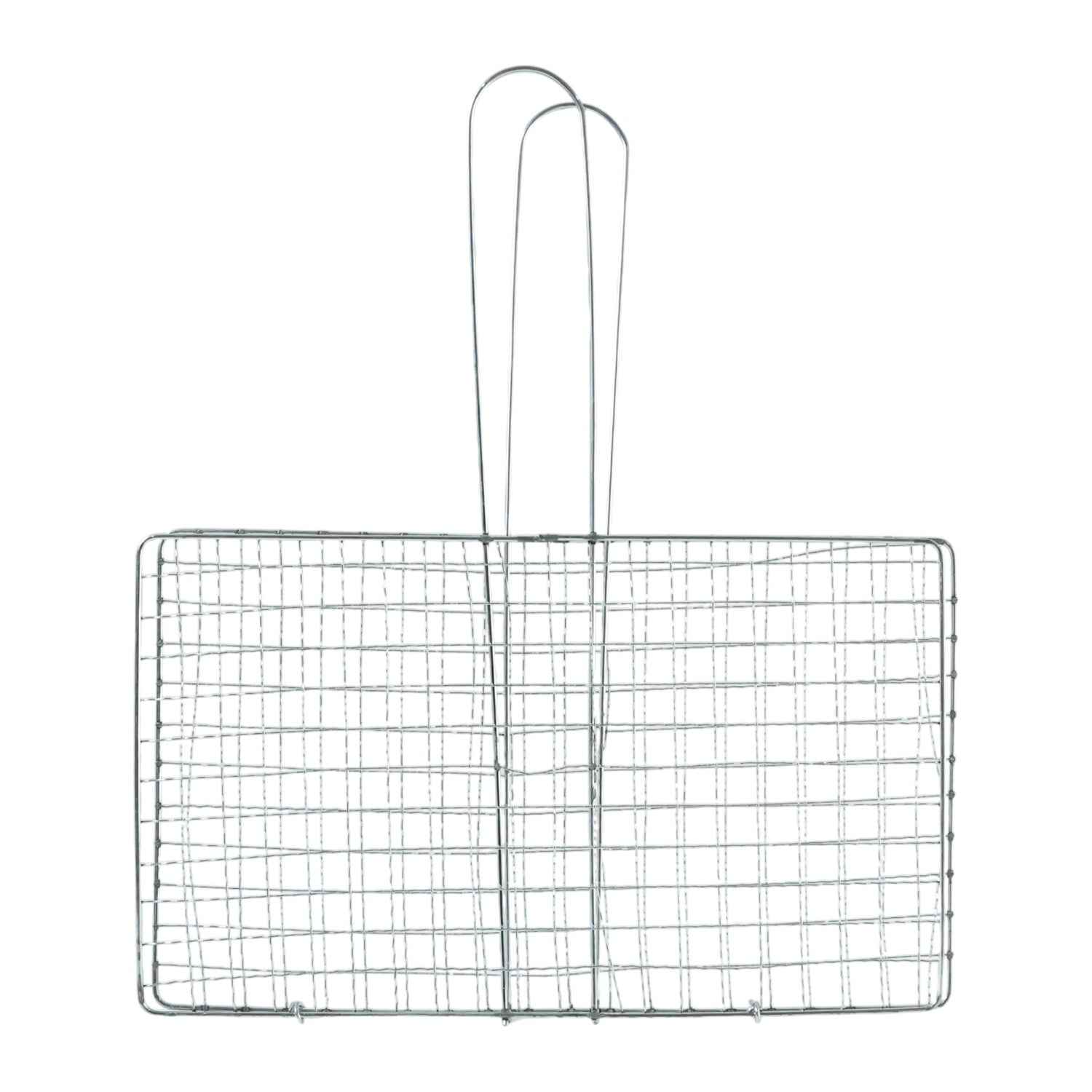 Heavy-Duty Stainless Steel BBQ Grill Basket Ð Long Handle & Durable Construction