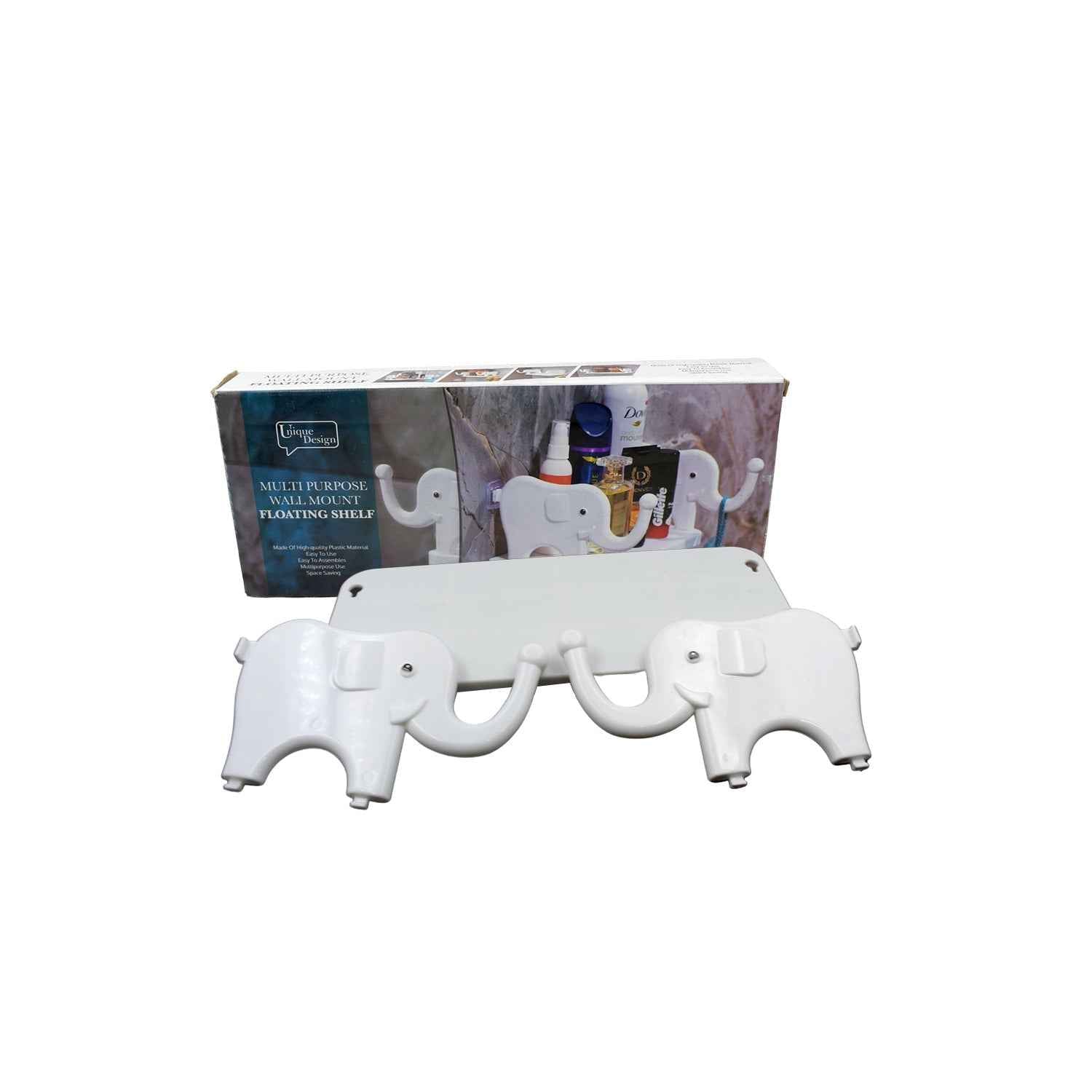Elephant Wall Shelf – No-Punch Organizer for Kitchen & Bathroom | Velvet Organizers