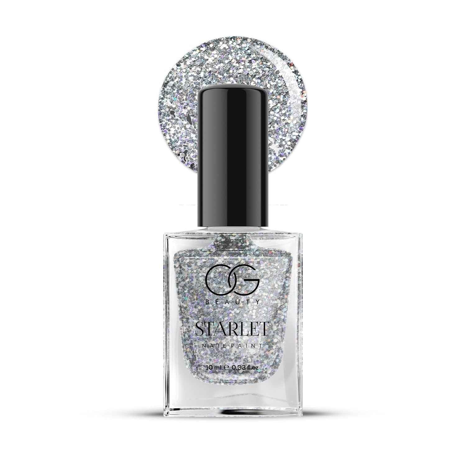Silver Moonlight Glitter Nail Paint – Long-Lasting Sparkle Finish
