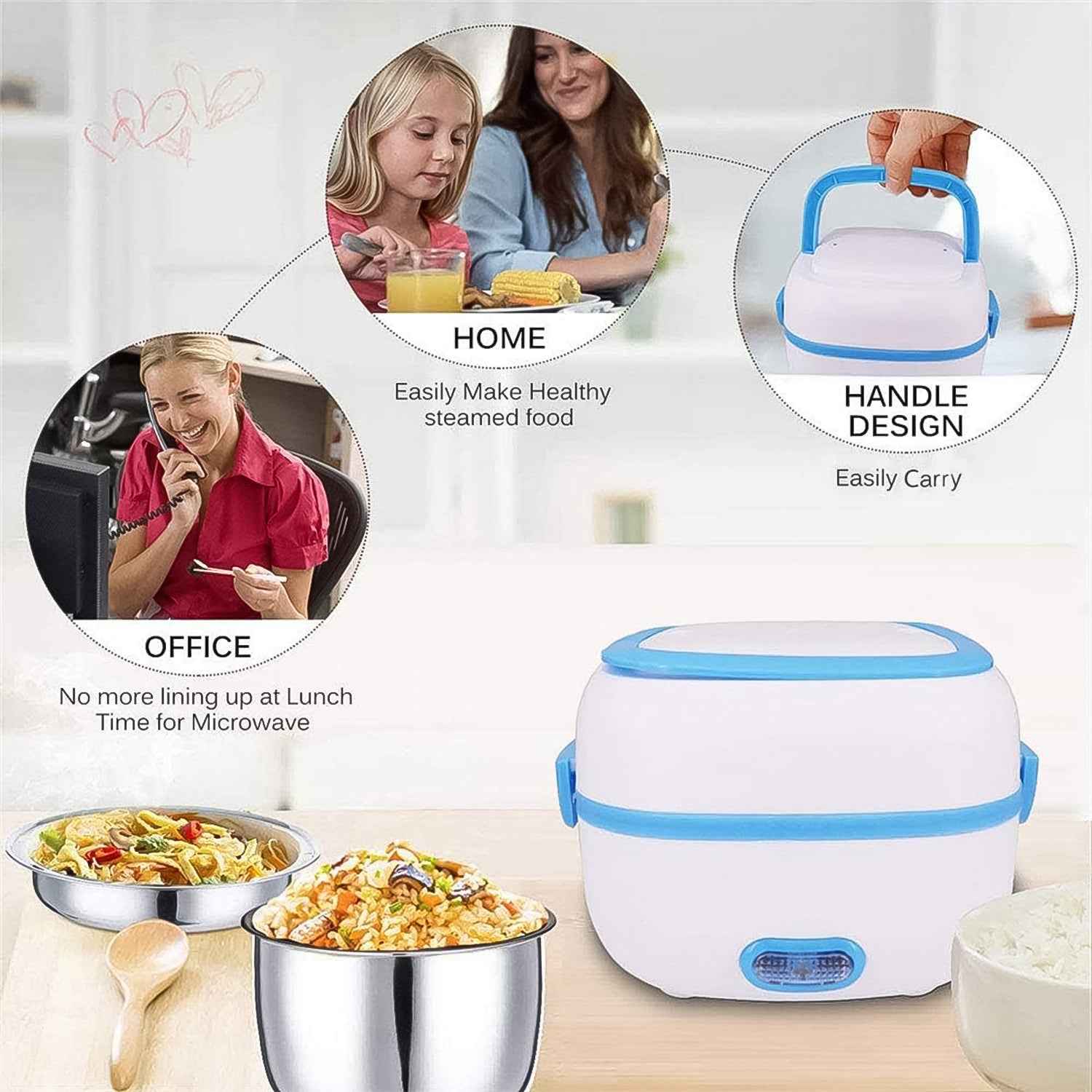 Electric Lunch Box – 3-in-1 Stainless Steel Food Heater | Lunchie Bunchie