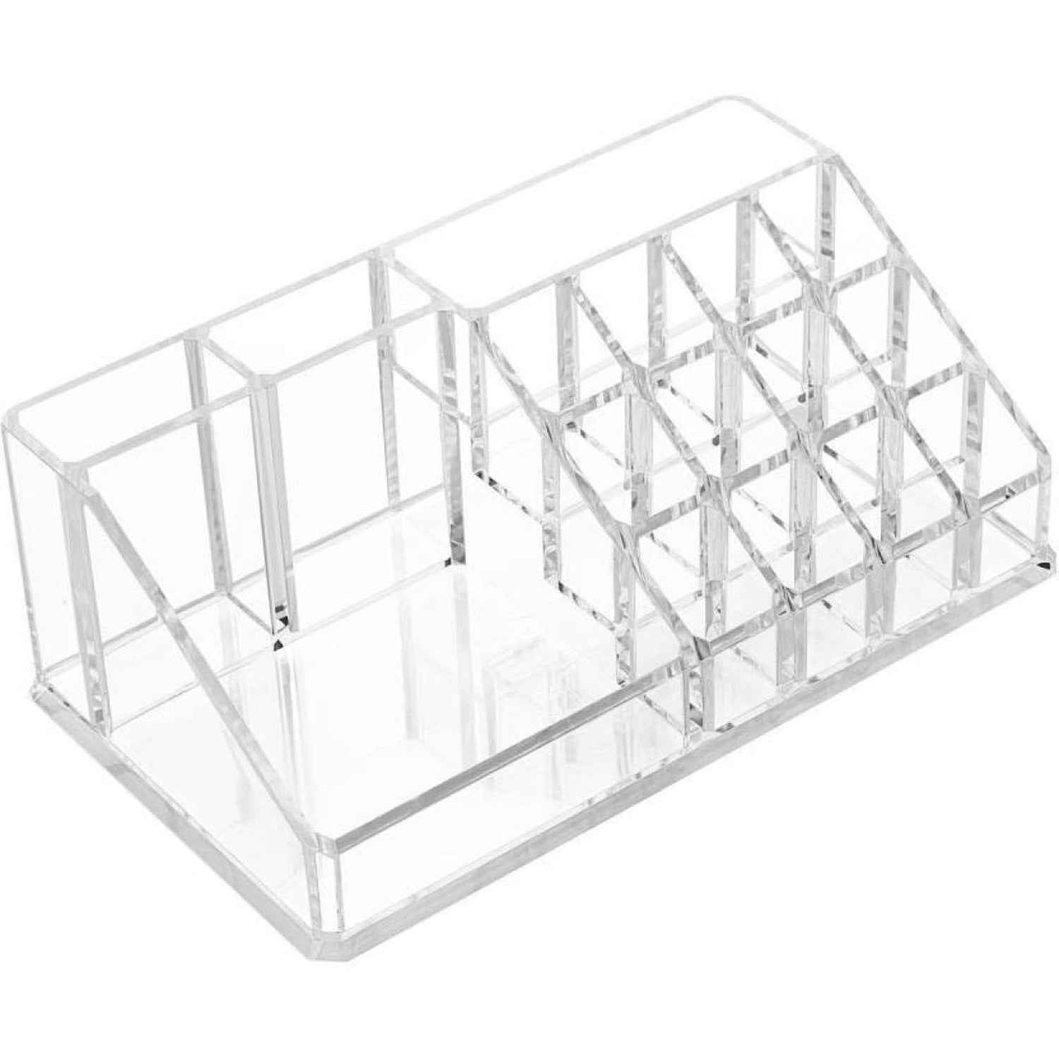 Acrylic Makeup Organizer – 16 Clear Compartments for Cosmetics