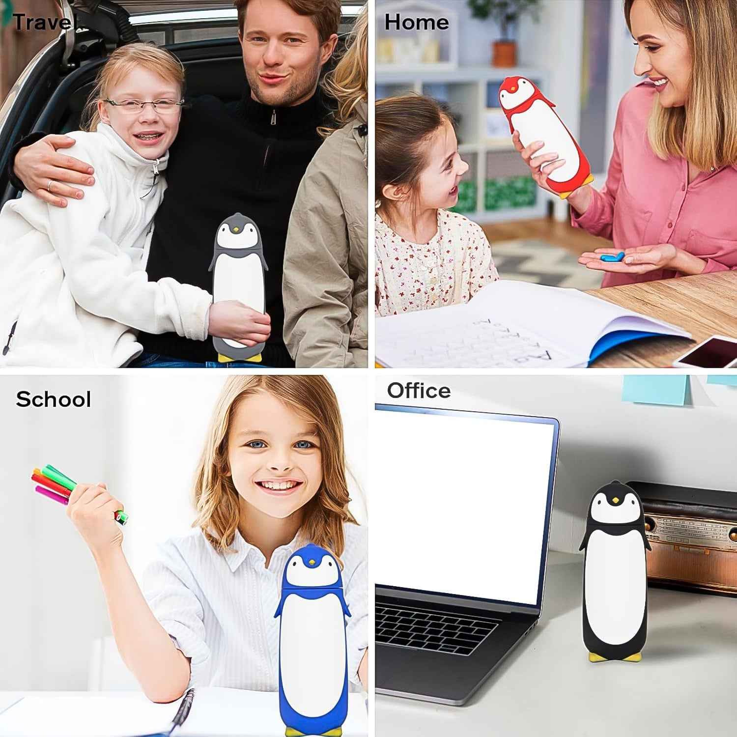 Penguin Water Bottle – Cute Insulated Travel Mug 280ml