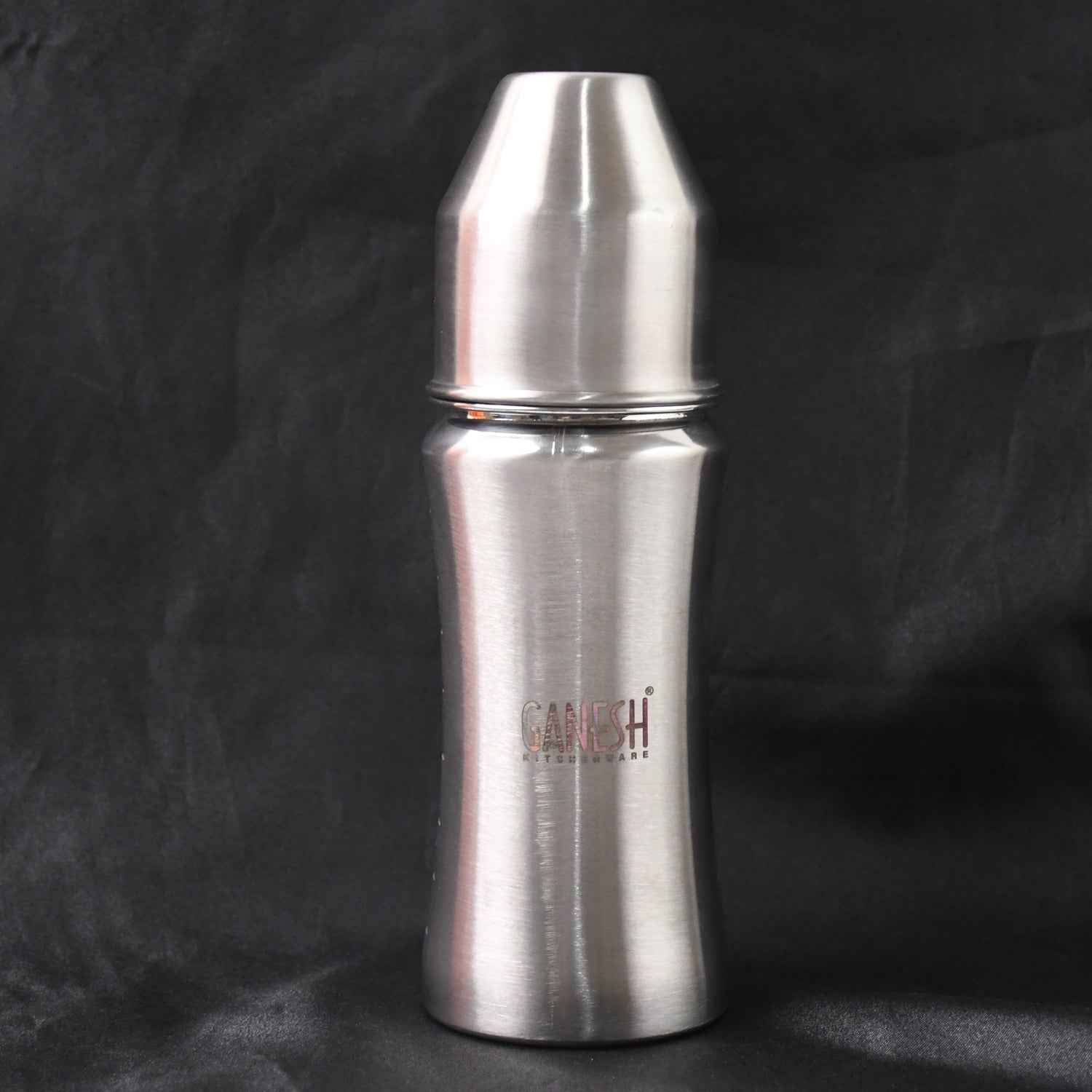 Ganesh Stainless Steel Baby Bottle – 250ml Anti-Colic Nipple