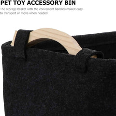 Pet Toy Storage Basket – Collapsible Felt Organizer for Dogs