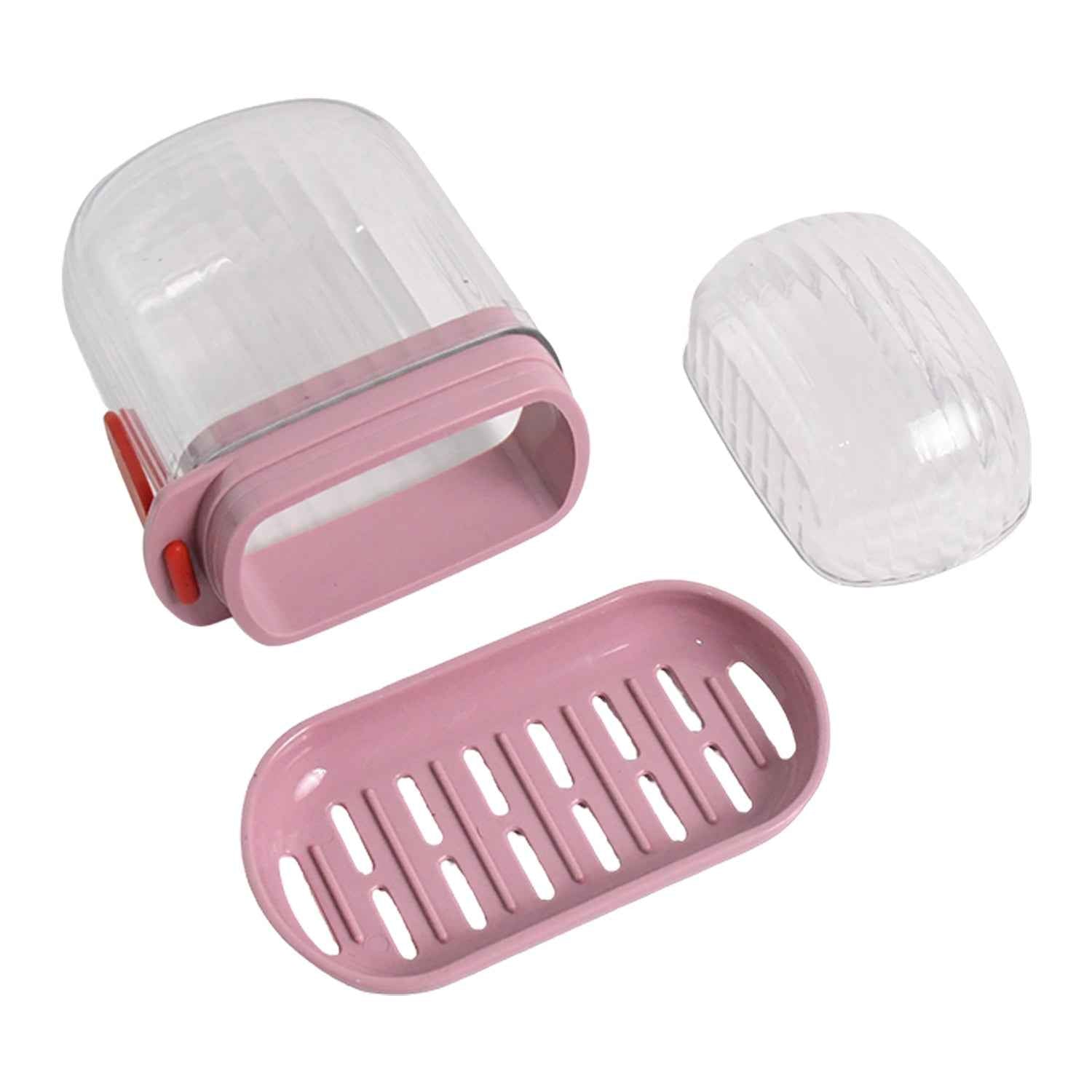Plastic Soap Dish with Dust-Proof Lid & Drain Tray – Durable & Stylish