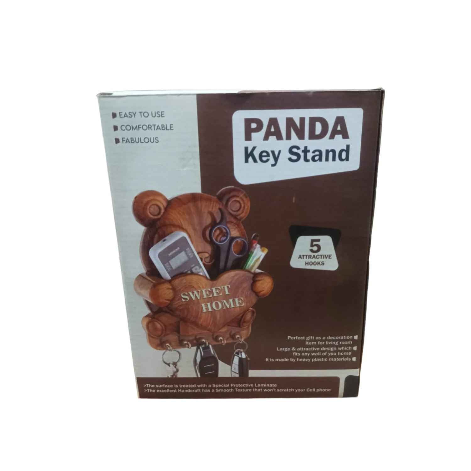 Panda Key Holder – 5-Hook Wall Mount Organiser | GlimmerHome