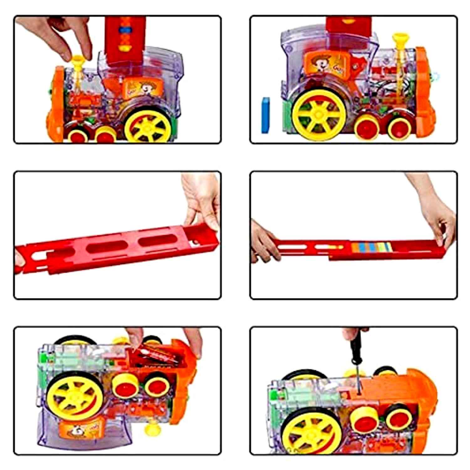 Domino Train Set – 60-Piece Automatic Block Laying Toy | Little Blocks