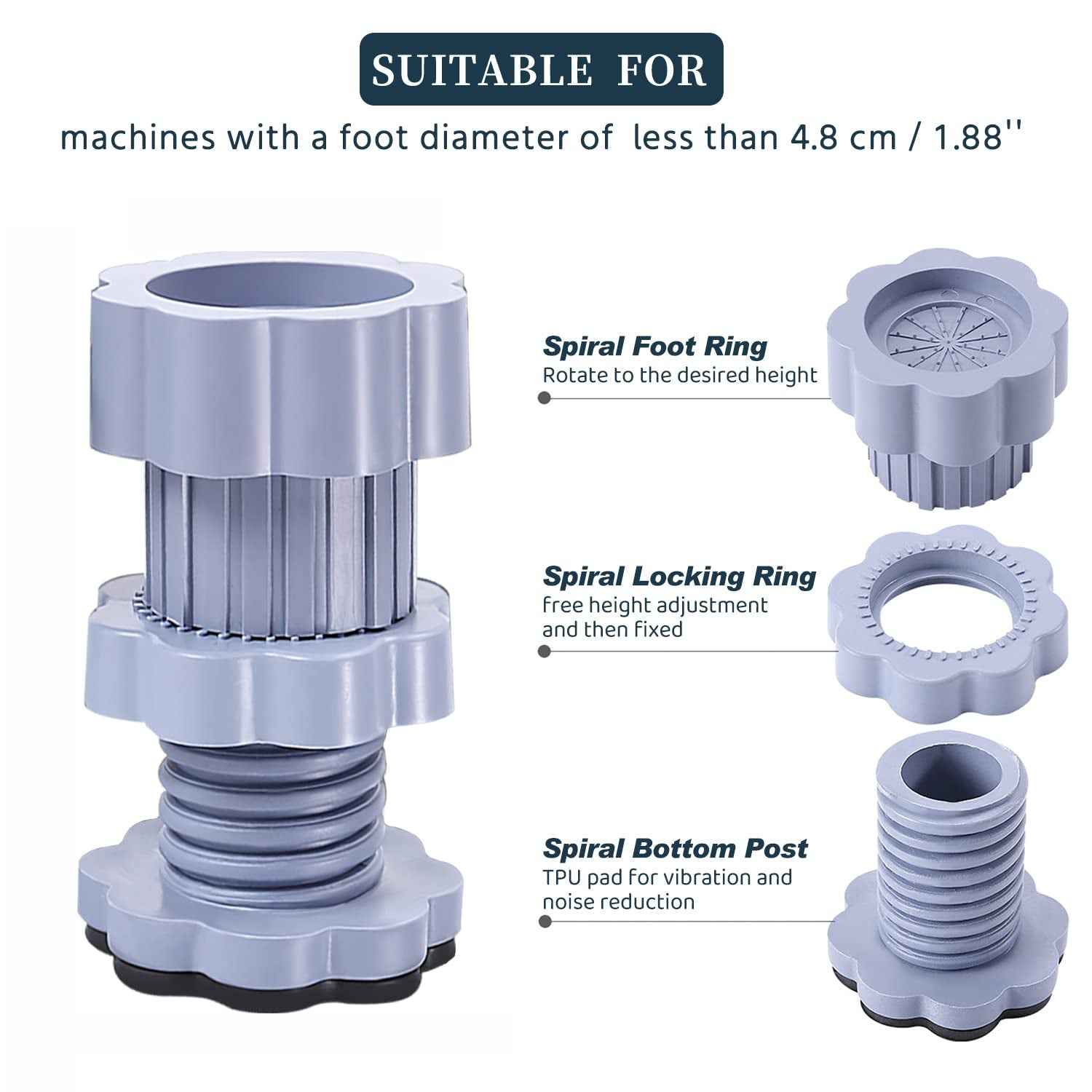 Washing Machine Anti-Vibration Pads – Adjustable & Non-Slip | Garth