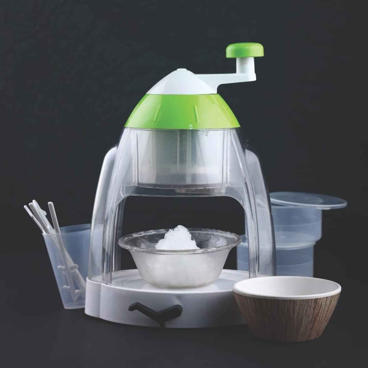 Hand crank ice crusher machine with stable base for home parties