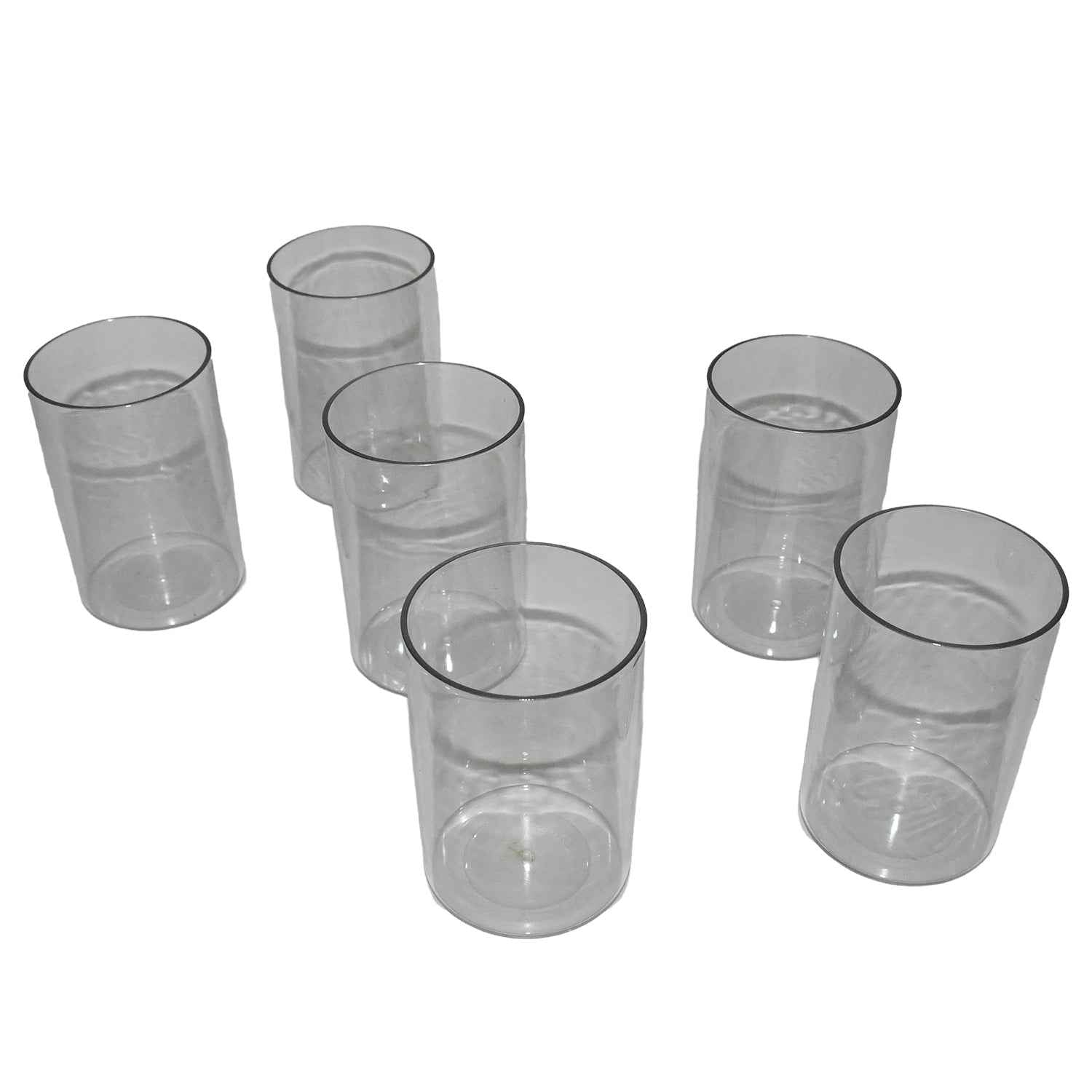 Break-resistant crystal clear plastic tumblers for safe drinking