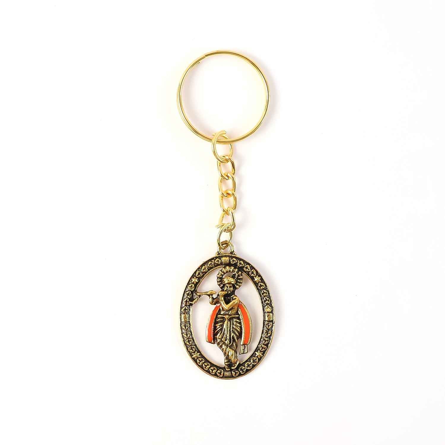 Lord Krishna Metal Keychain – Traditional Spiritual Accessory