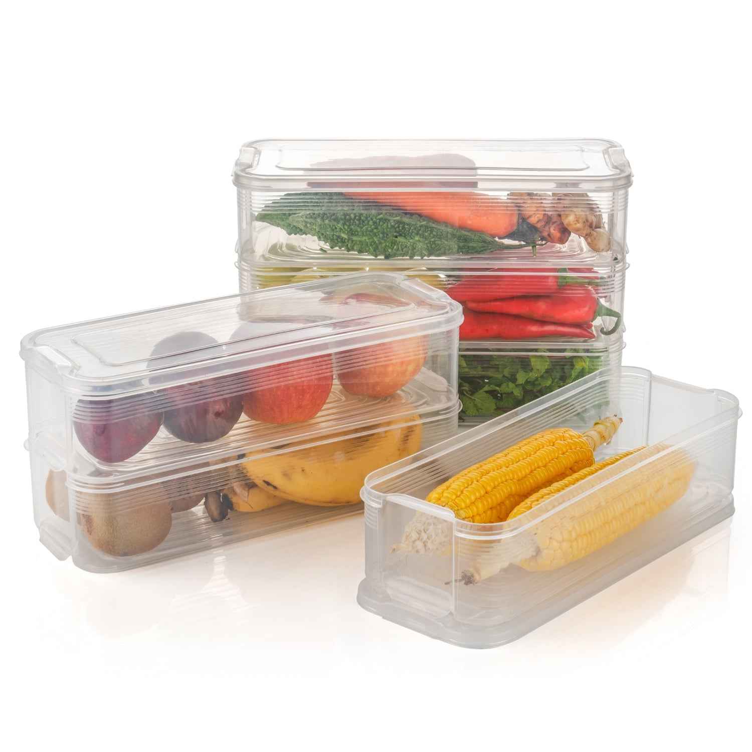 Fridge Storage Containers – Stackable 3-Pc Set, 1500ML | Organivo