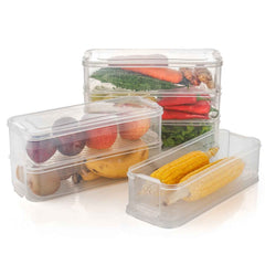 Fridge Storage Containers – Stackable 3-Pc Set, 1500ML | Organivo