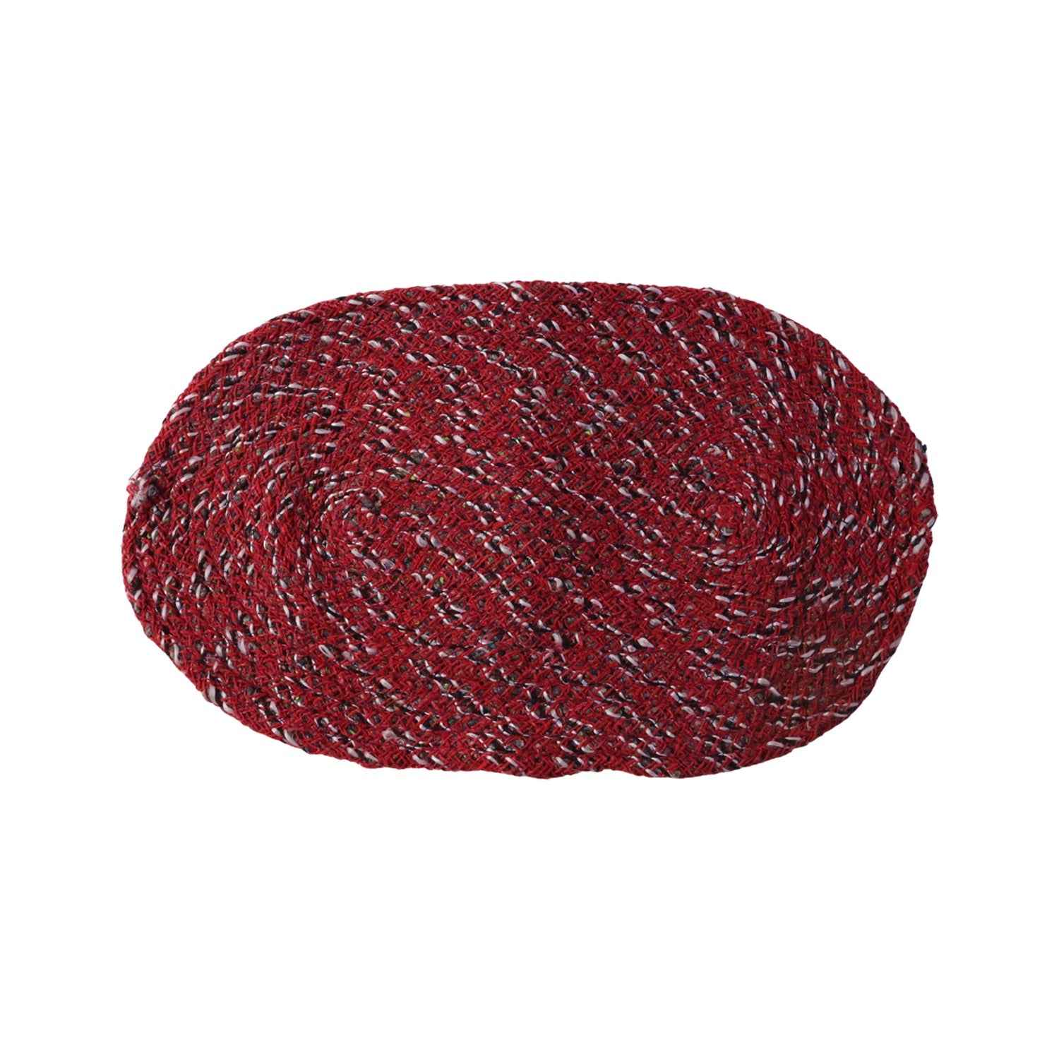 Red Oval Non-Slip Floor Mat Ð Durable & Soft for Indoor Use