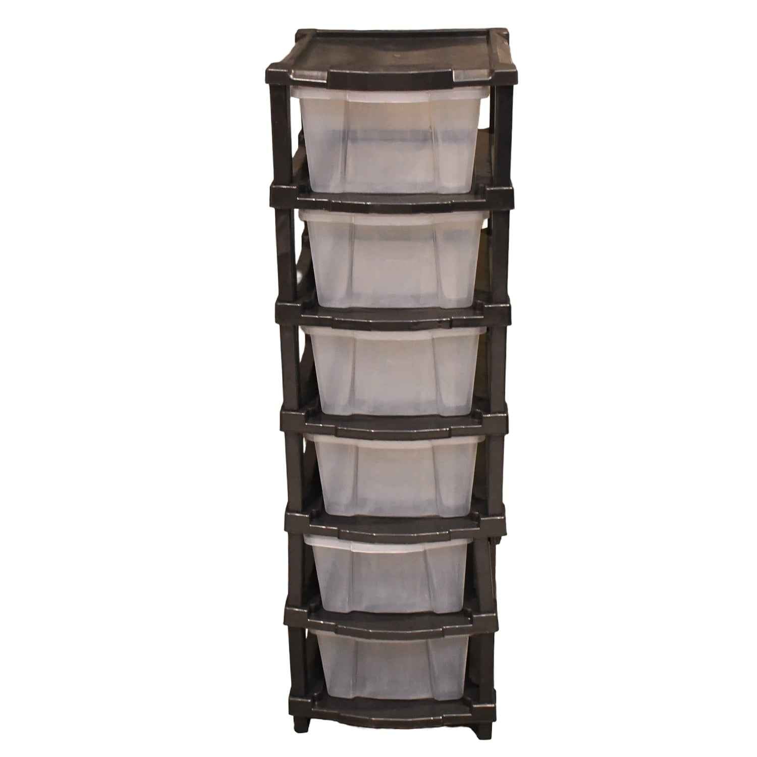 6-Layer Plastic Drawer Storage Cabinet – Transparent & Modular