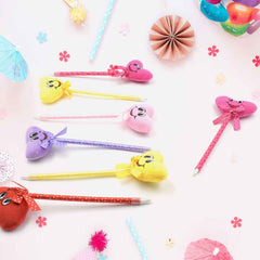 Cartoon Ballpoint Pens – 12-Pack Heart & Rattle Design | InkGlow