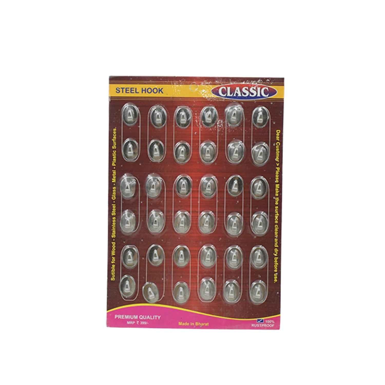 Stainless Steel Wall Hooks – 36 Pc Self-Adhesive | Indo Glow