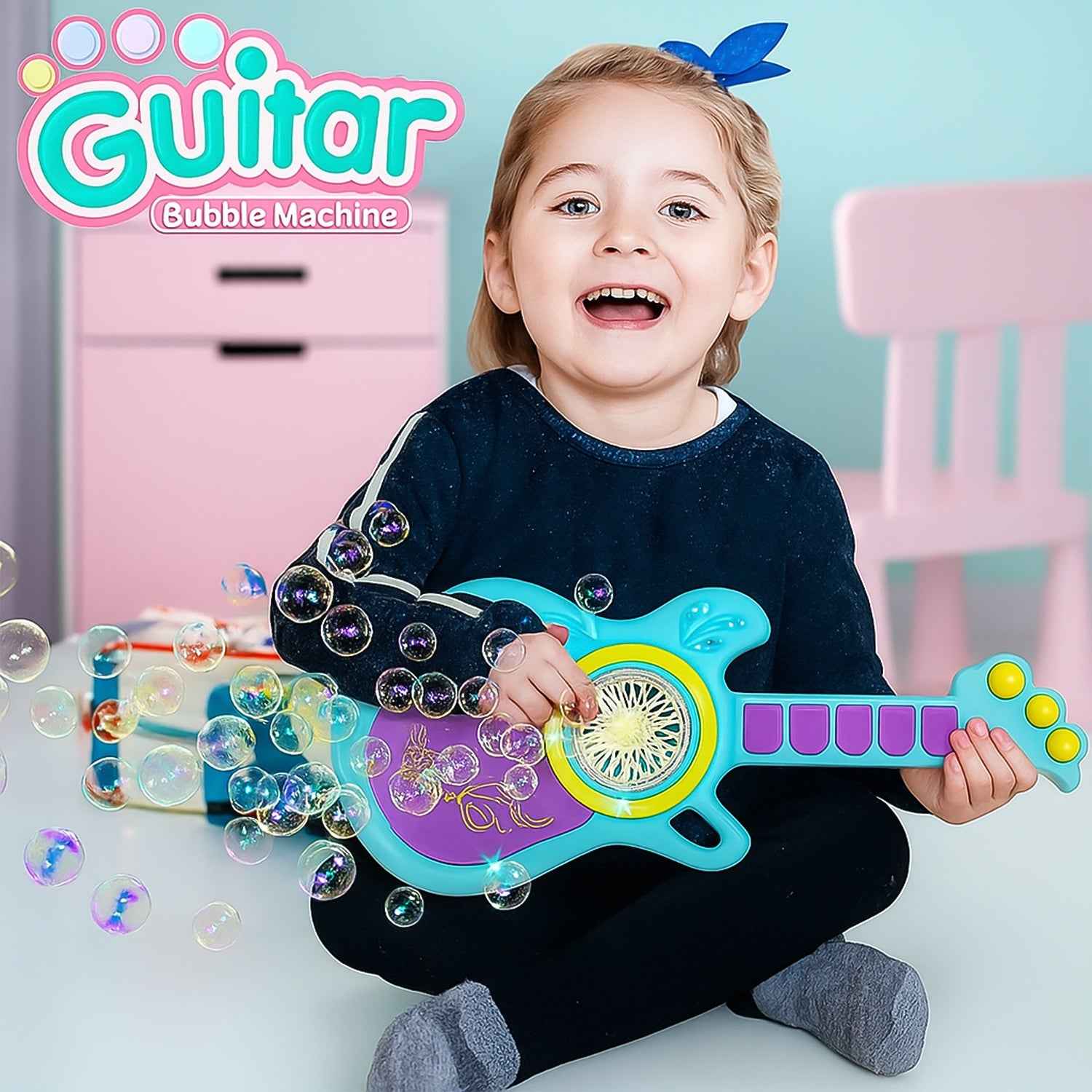 Electric Guitar Bubble Machine – Automatic Fun for Kids