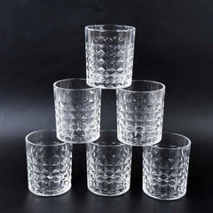 Glass Tumbler Set – Diamond-Cut 6 Pc Elegant Drinking Glasses | Serve Stellar