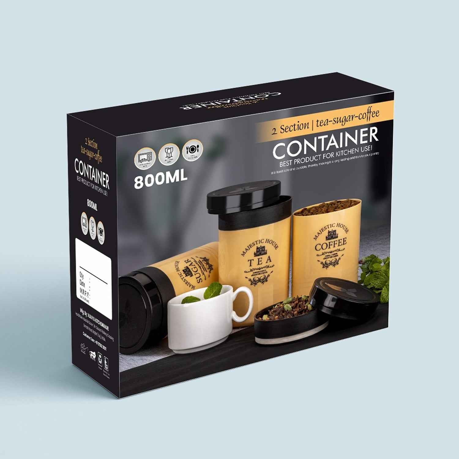 Airtight Food Containers – 3 Pc Tea Coffee Sugar Set | Tidy Table