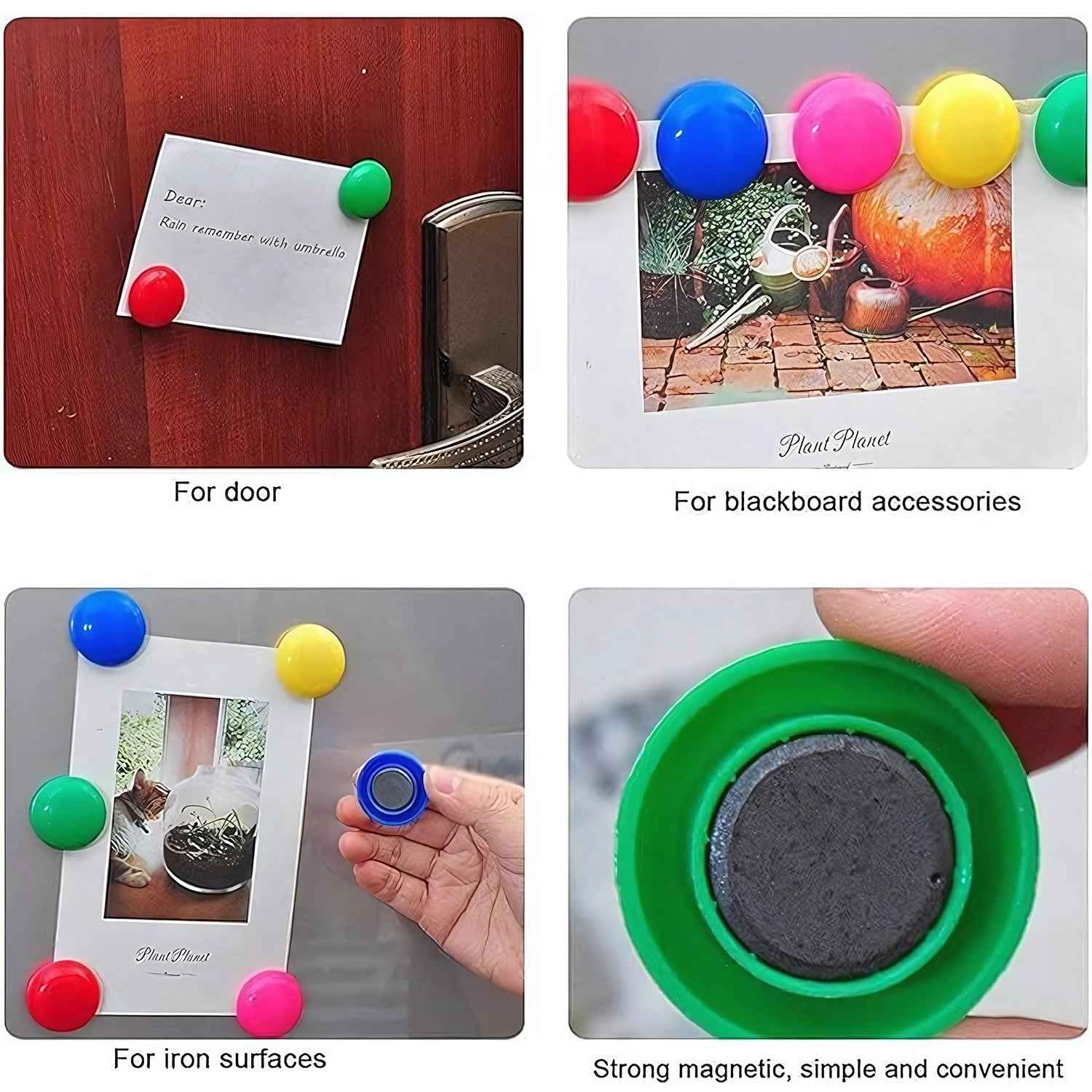 Yellow Magnetic Buttons – Strong Grip Circular Board Magnets