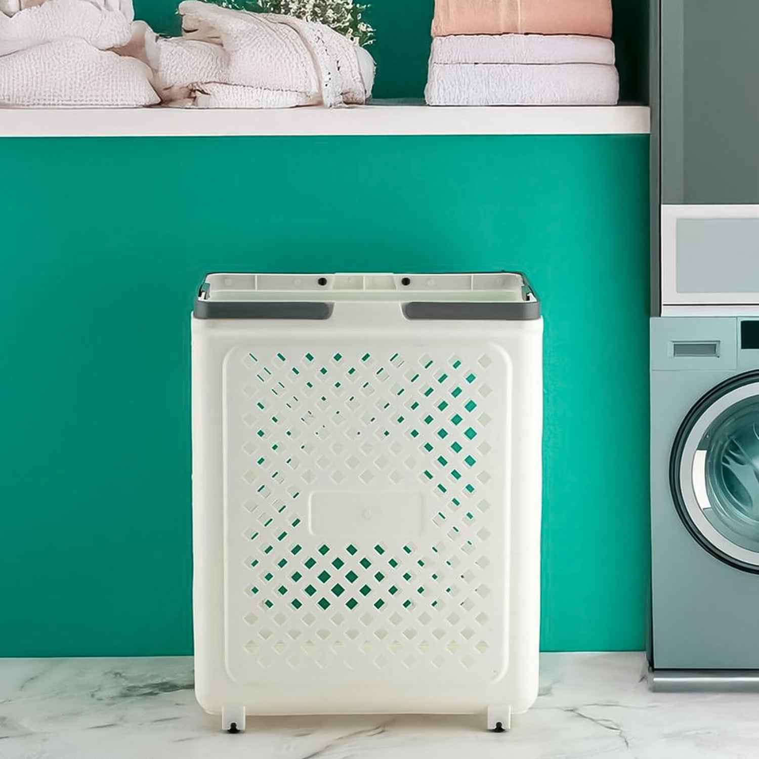 Foldable Laundry Basket with Wheels – Portable & Ventilated