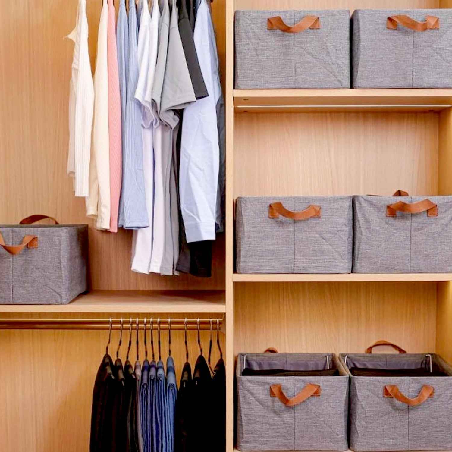 Foldable Storage Box – 45 cm Cotton Linen Organizer | Organivo