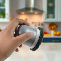 Grease remover scouring pad for kitchen surfaces