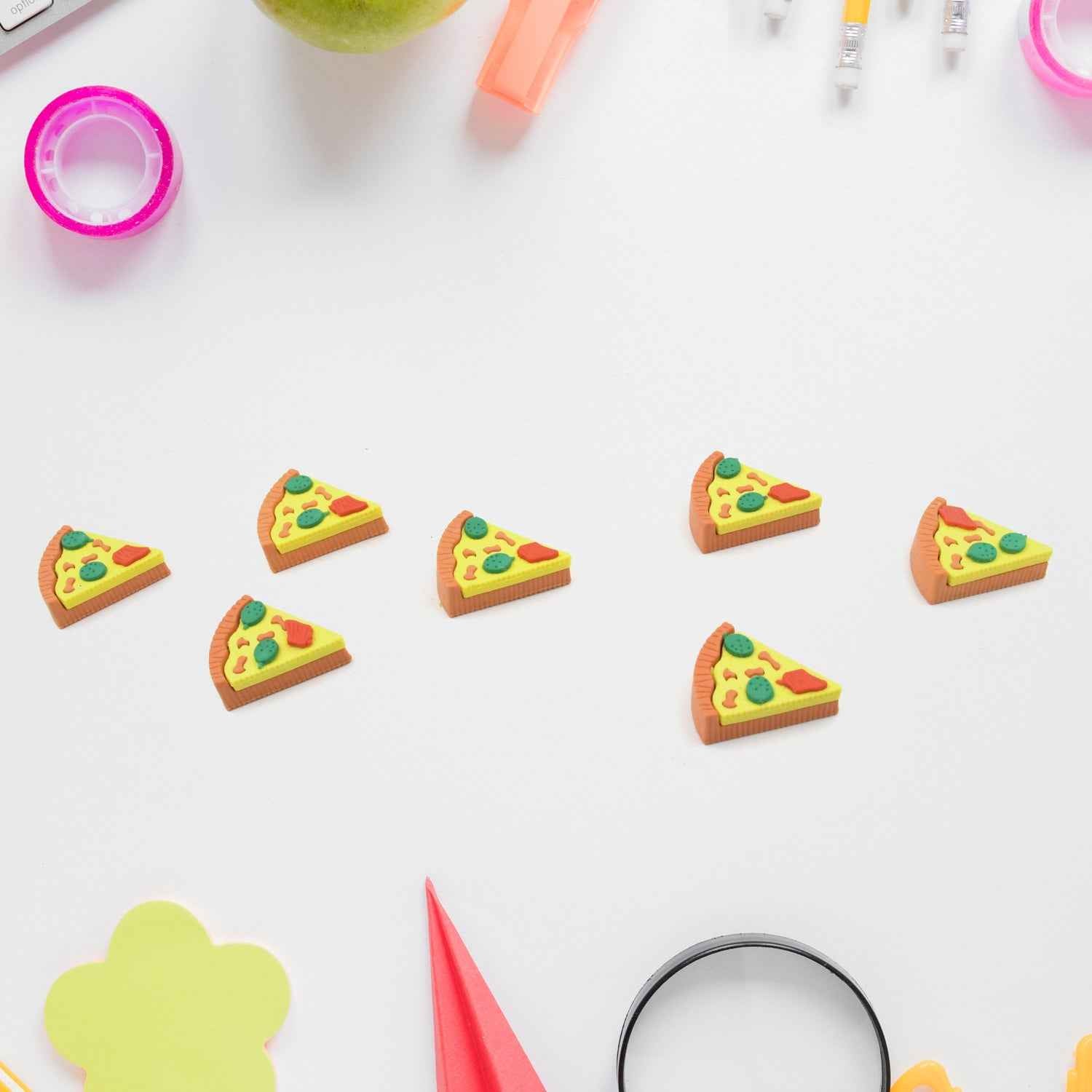Pizza Eraser Set – Fun 3D Slices for Kids' Stationery | ScribbleJoy