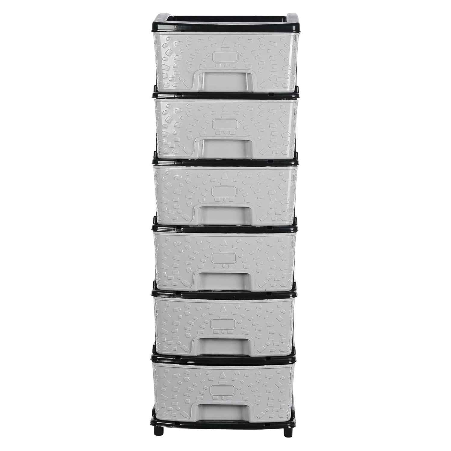 Plastic Drawer Organizer – 6-Layer Stone Texture Storage Cabinet