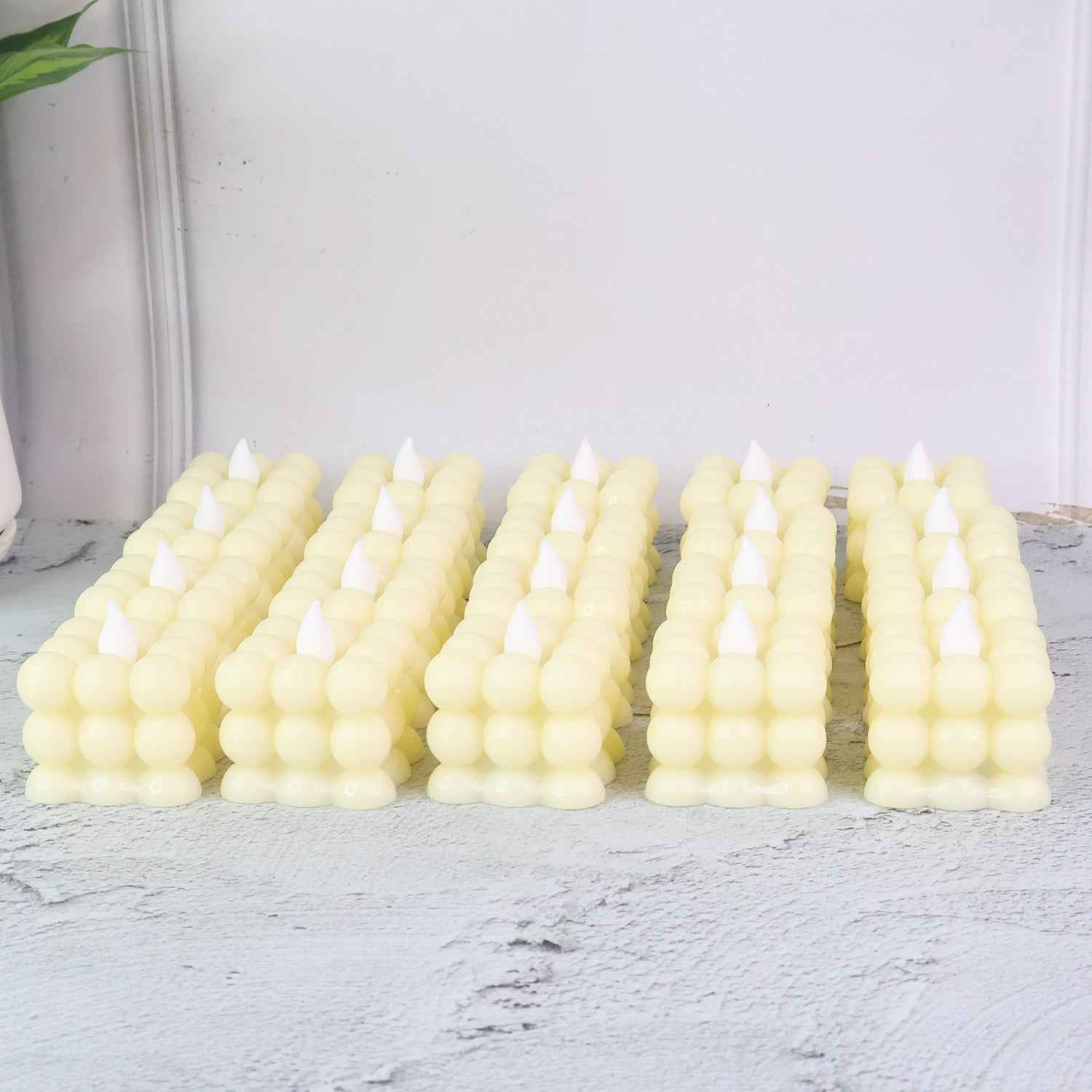 LED Flameless Cube Candles – Set of 24 Decorative Lights