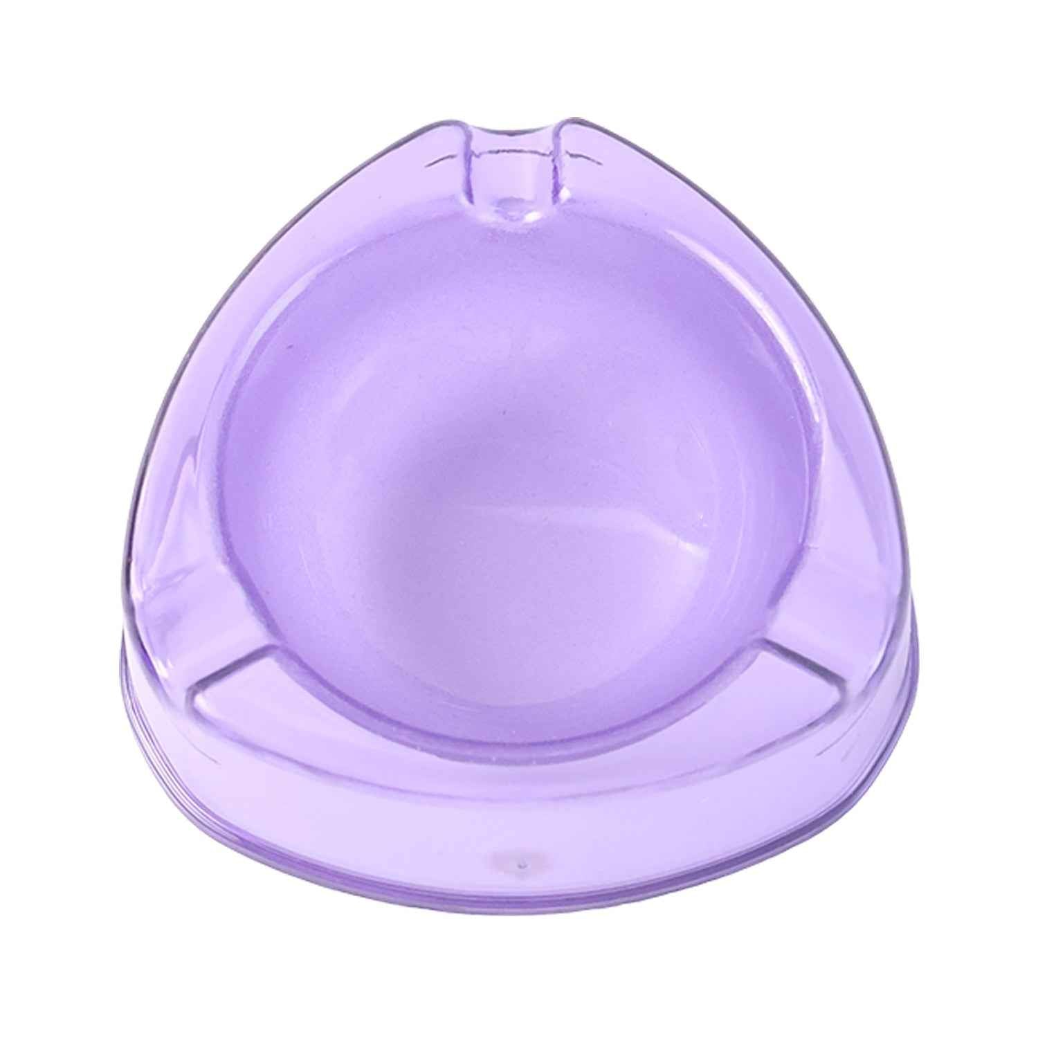 Transparent Purple Plastic Ashtray – Durable Heat-Resistant Design