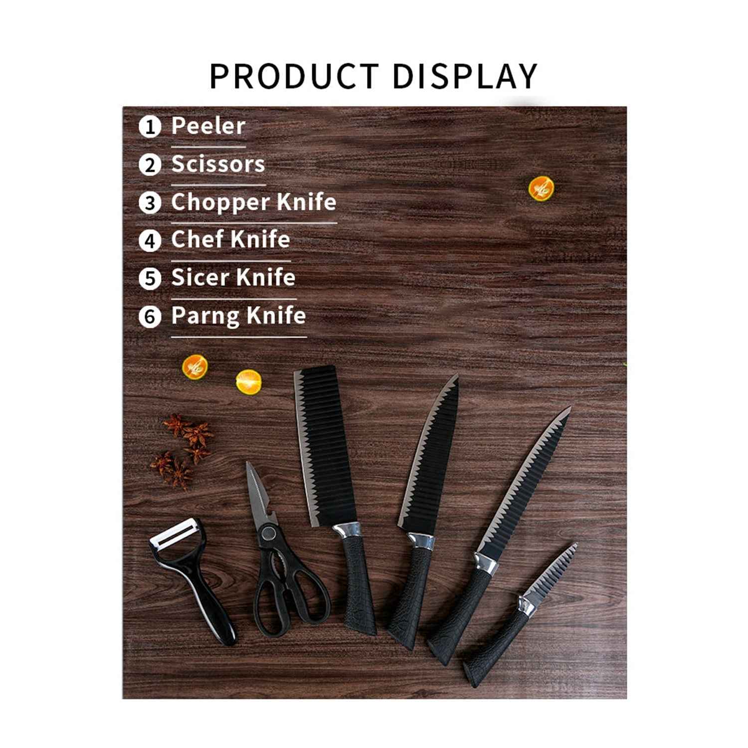 Stainless Steel Knife Set – 6-Piece Kitchen Tools | Quickslice